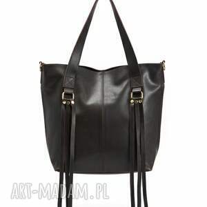 ekskluzywna torebka z naturalnej skóry - ls01 ciemnobrązowa, xxl