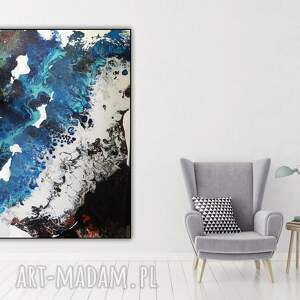 diana abstract art głębia, wymiar 50x70, abstrakcja, niebieski obraz salon dom