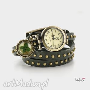 handmade skórzany zegarek - bransoletka lucky
