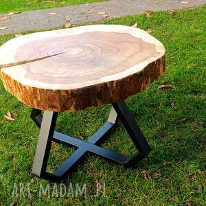 stolik na metalowych nogach, stolikkawowy, drewno, darmowawysyłka