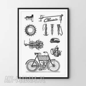 vintage vibes - plakat 30x40 cm, rower na prezent do domu