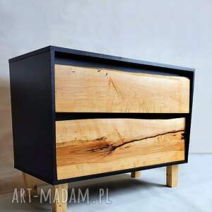 czarna komoda - wiśnia, drewno industrial, loft design skandznawska