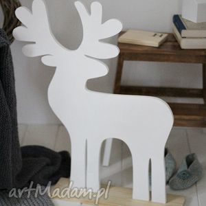 dekoracje świąteczne renifer 80cm, bożonarodzeniowe biały, ozdoba, dekoracja
