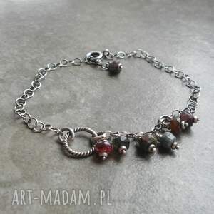 Prezent turmalinowa 925, srebro, srebrna bransoletka, turmalin