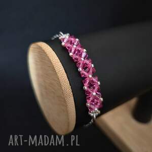 Prezent Crystal Square Rose - Delikatna bransoletka z kryształów