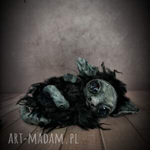 dekoracje chochlik e - piet artystyczna lalka kolekcjonerska glinka futerko ewa