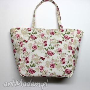 handmade na ramię shopper bag worek - kwiaty