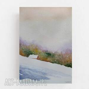 formatu 25/18 cm zima, akwarela