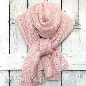 pomysł na upominki Duży moherowy Szal, narzutka - Pudrowy Róż