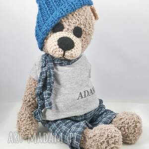 ADAM szydełkowy miś, maskotka, dla chłopca, przyjaciel