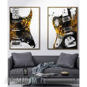 2 plakaty muzyczne 50x70 cm B2 gitary, 50x70cm, muzyka