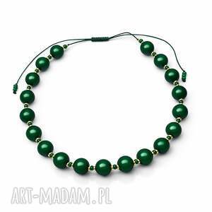 Naszyjnik Elegancki z Zielonych Korali - Styl Vintage / Klasyka