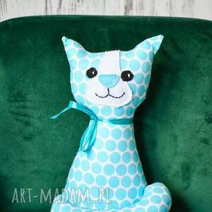 kotek torebkowy turkusek 25 cm, maskotka, przytulanka dla dziecka urodziny