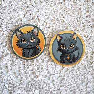 handmade podkładki para podkładek - kocie yin i yang