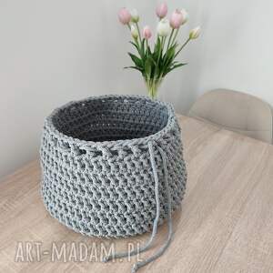 kosz szydełkowy ze sznurka bawełnianego 30cmx20cm bieliznę