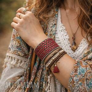 Bransoletka Mirror, kolorowa boho, bizuteria z korali