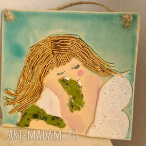 aniołek ceramiczny na sciane, rekodzieło ozdoba do domu