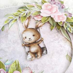 Prezent, ręcznie robiona kartka, wielkanoc