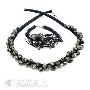czarna perła - komplet biżuterii, boho, eleganckie, naturalne, oryginalne