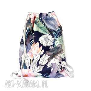 worek plecak welurowy czaple - SABI TATKA plecaki