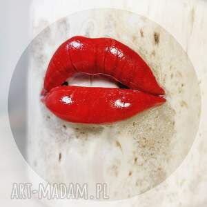 marzena - kubek zębuszka z soczystymi czerwonymi ustami 260 ml, ceramika