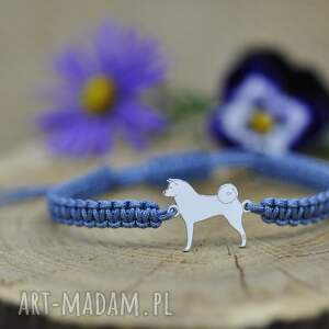 Akita japońska - bransoletka z psem, srebro 925, psia moda, piesek