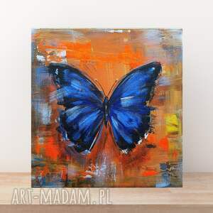 malowane molo motyl - obraz akrylowy owady obrazy natura, dzień mamy, prezent
