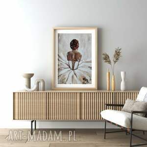 ręcznie malowany obraz olejny 30x40 cm baletnica kobieta abstrakcja