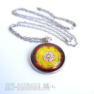 handmade naszyjniki medalion, naszyjnik mandala, shree yantra