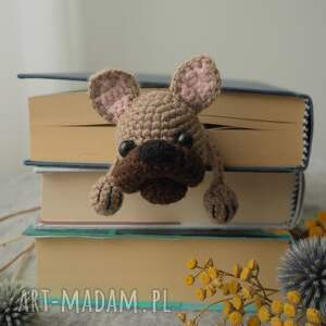 zakładka do książki beżowy buldog dla dziecka, psiarza psiary