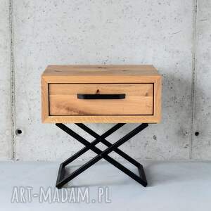 Szafka Nocna NaX - Dębowy stolik z szufladą