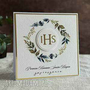 ręcznie robione zaproszenia komunijne wzór, 33b, pierwsza komunia