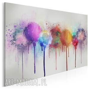 obraz na płótnie - abstrakcja kolory kleksy farby 70x50 cm 66101