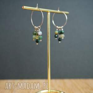 kolczyki koła stal chirurgiczna - indian agat