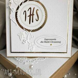 Komunijne dla Chrzestnych w pudełku, kartka, zaproszenie