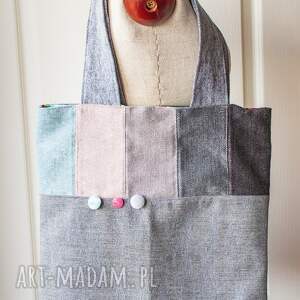 handmade torba patchworkowa - pastelowa radość