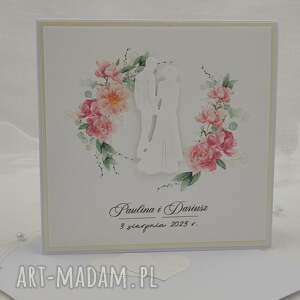 kartka na ślub w ozdobnej kopercie, wzór w84b, personalizowana