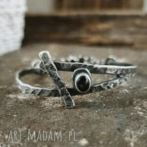 szafir gwiaździsty - srebrna bransoleta, z szafirem