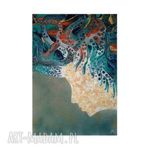 medusa 70x90 duży obraz abstrakcja ręcznie malowany salonu akryl