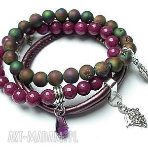 winobranie set agaty druzy jadeity, swarovski