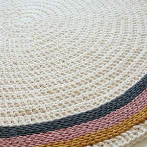 ręcznie robione pokoik dziecka szydełkowy okrągły dywan w kolorowe