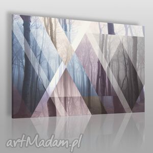 obraz na płótnie - trójkąty las - 120x80 - VAKU DSGN obrazy