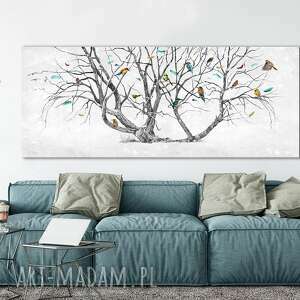 elegancki obraz z motywem drzewa wydrukowanym na płótnie drzewo życia duży