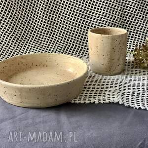 ceramiczny komplet śniadaniowy polska ceramika, ceramika użytkowa, polskie