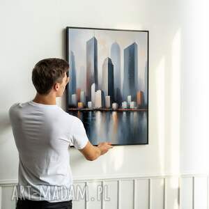 plakat miasto abstrakcja - format 40x50 cm domu, salonu