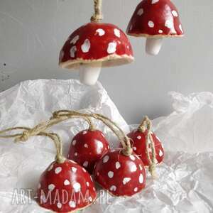 handmade upominek na święta zestaw sześciu dzwoneczków ceramicznych