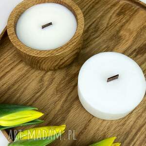 ręcznie robione świeczniki sojowy wkład zapachowy do świecy w drewnie
