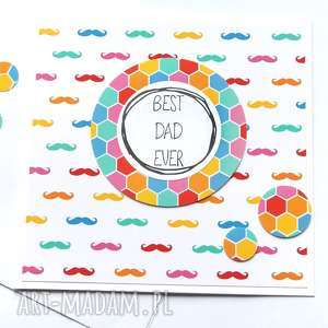 kartki dla taty: kartka handmade:: rainbow moustache