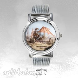 handmade zegarek, bransoletka - smok - dragon - fantasy watch