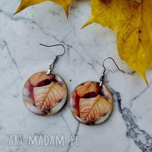 Prezent JESIENNA POŚWIATA - KOLCZYKI Z MOTYWEM LIŚCI, dla niej